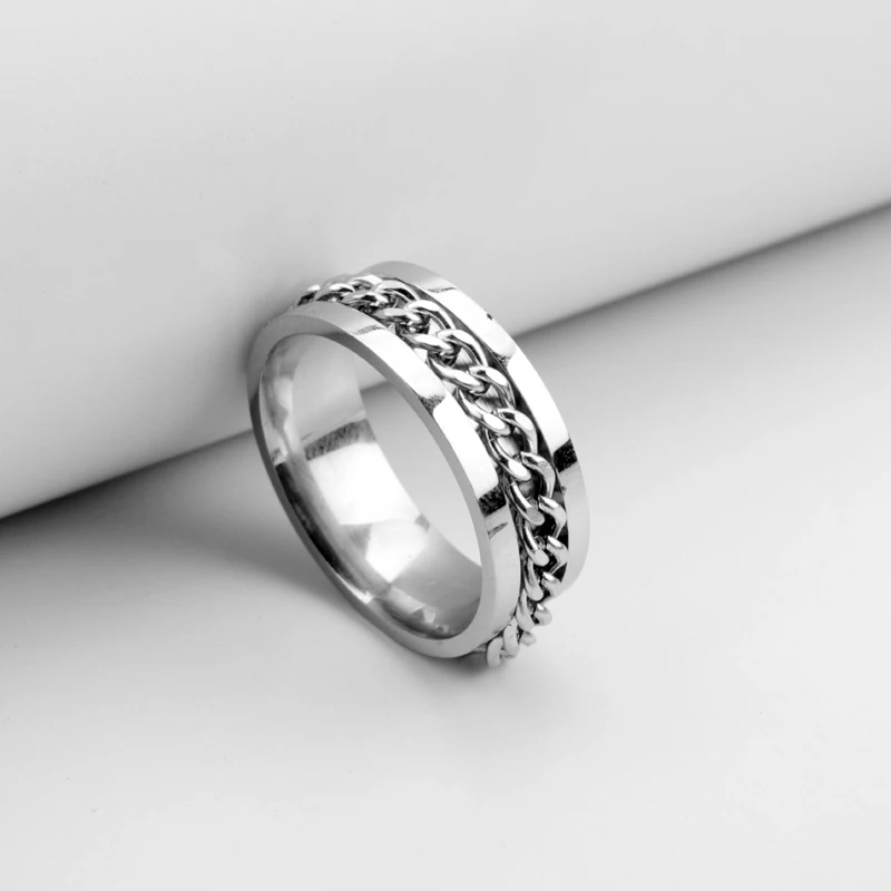 Кольцо-Спиннер мужское из нержавеющей стали в стиле панк-рок | Украшения и