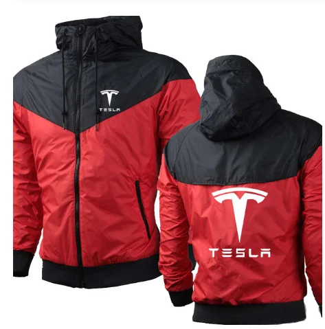 

NEW Men's hoodie jacket Wintter pilot jacket men for Tesla Car Logo Print Sweatshirt Cotton Zipper Men's Hoodie Casual sweatshit