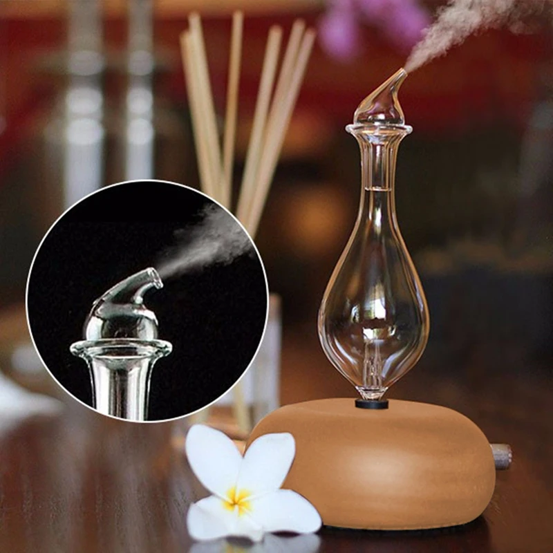 

Wooden Glass Aromatherapy Pure Essential Oils Diffuser Air Nebulizer Humidifier Household Humidifier Air Conditioning Appliance
