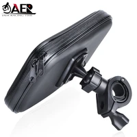 waterproof touchable lens motorcycle bicycle phone holder bike view side mirror mount phone holder bag stand gps bracket