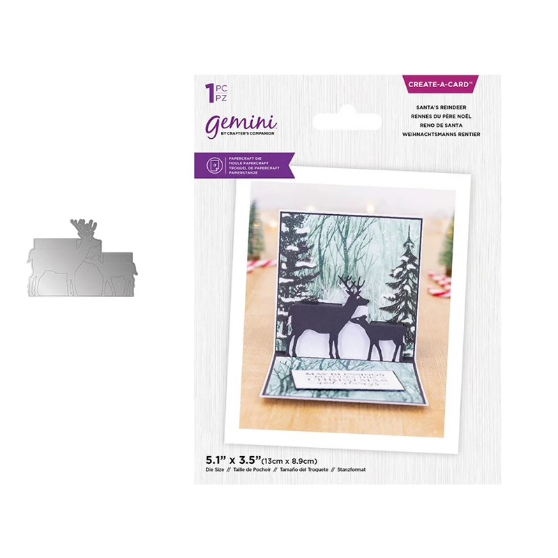 

JC Merry Christmas Deer Metal Cutting Dies for Scrapbooking Card Making Stencil Craft Paper DIY Mold Mould Model Decor Template