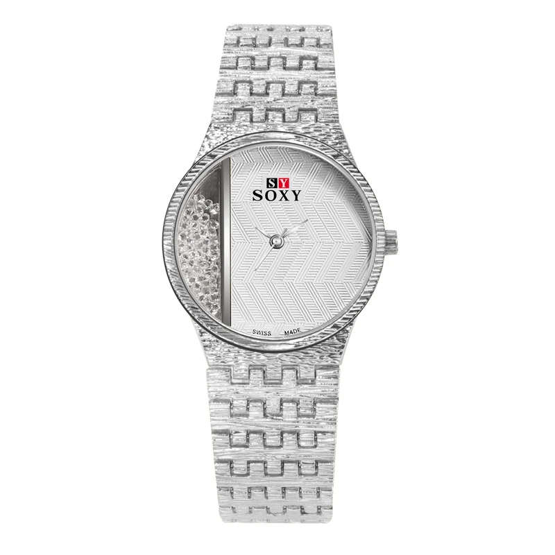 silvery Новые модные женские часы Популярные Роскошные брендовые кварцевые часы Креативный дизайн неправильной формы часы Zegarek Damski - Цвет: silvery