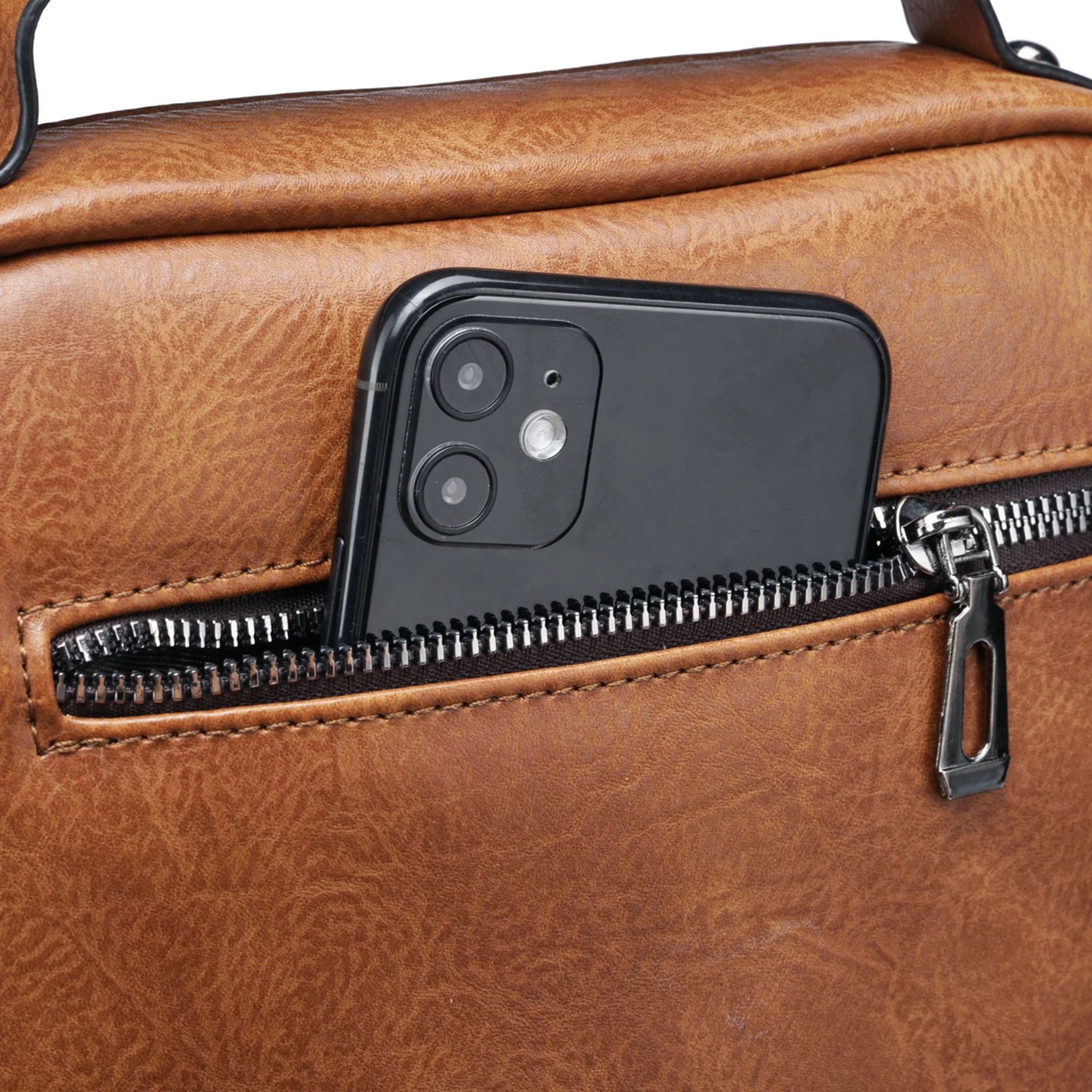 

High Quality Fashion Men Vintage Shoulder Bag Waterproof Zipper Closure Crossbody Adjustable Handbag