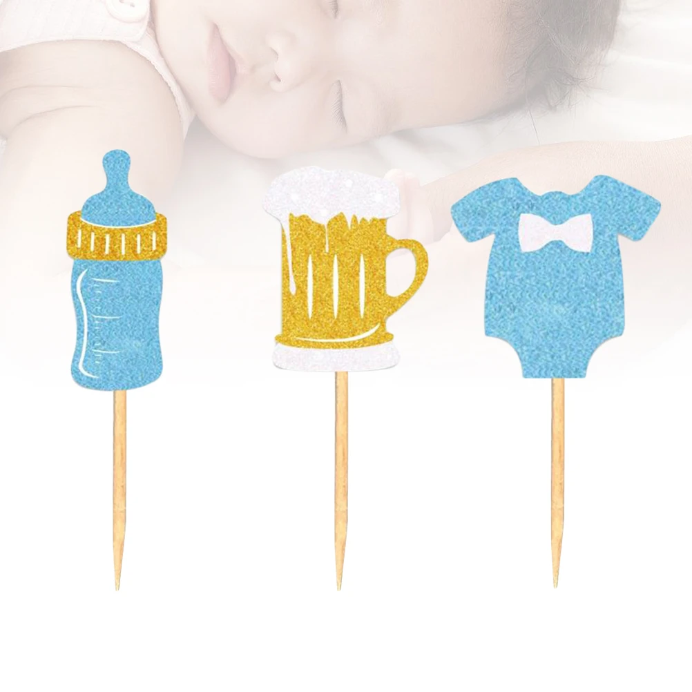 24 шт. бутылка для молока одежда пивной торт Топпер фруктовая еда десерт капкейк
