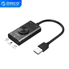 Внешняя звуковая карта ORICO с разъемом USB 3,5 мм, аудиоинтерфейс, микрофон, наушники, 4 контакта, адаптер для гарнитуры для Windows, Mac