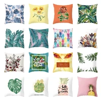 tropical plants palm leaf pineapple cushion covers chair sofa bed pillow cover polyester sunflower pillow case home decoration
