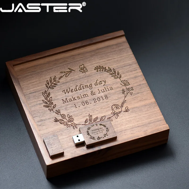 Деревянный фотоальбом JASTER деревянный usb + коробка флэш-накопитель 8 ГБ 16 32 64