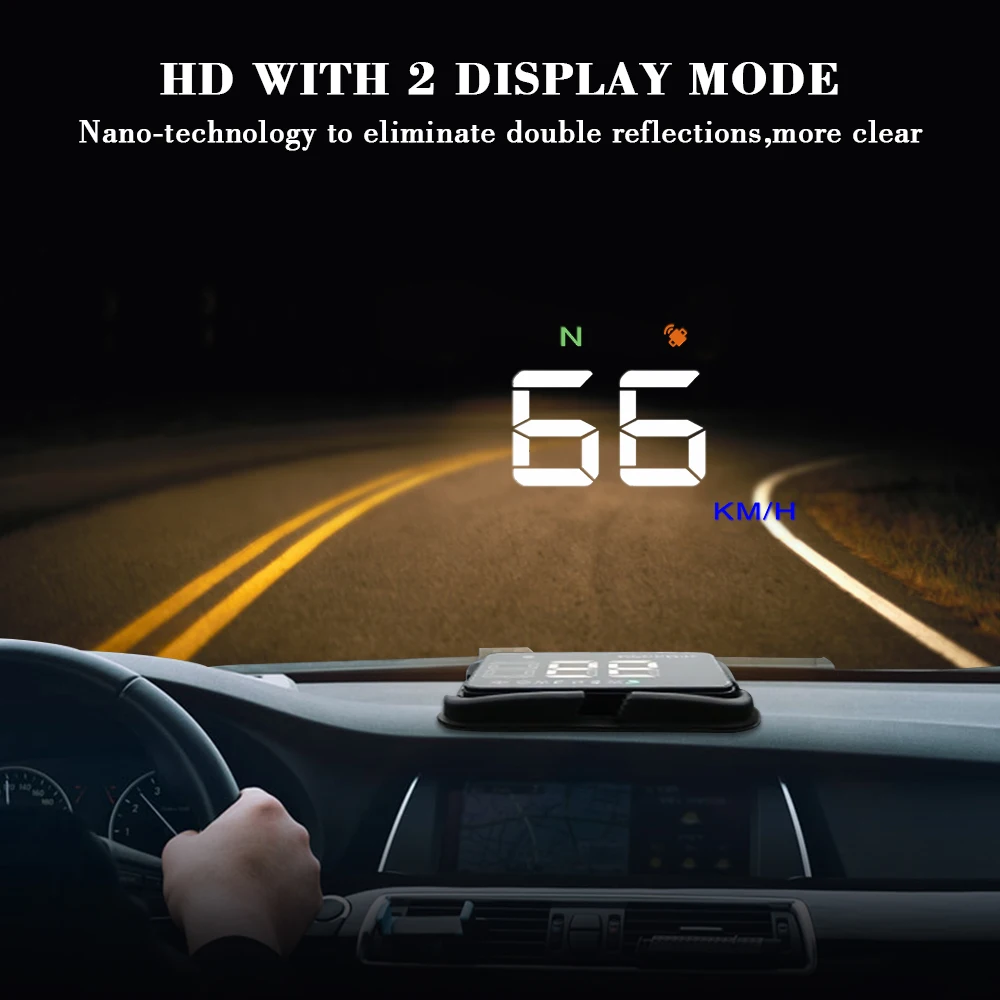 HUD Head Up Display A5 New Arrival 3.5'' Sit-up GPS compass LED light Nano-technology