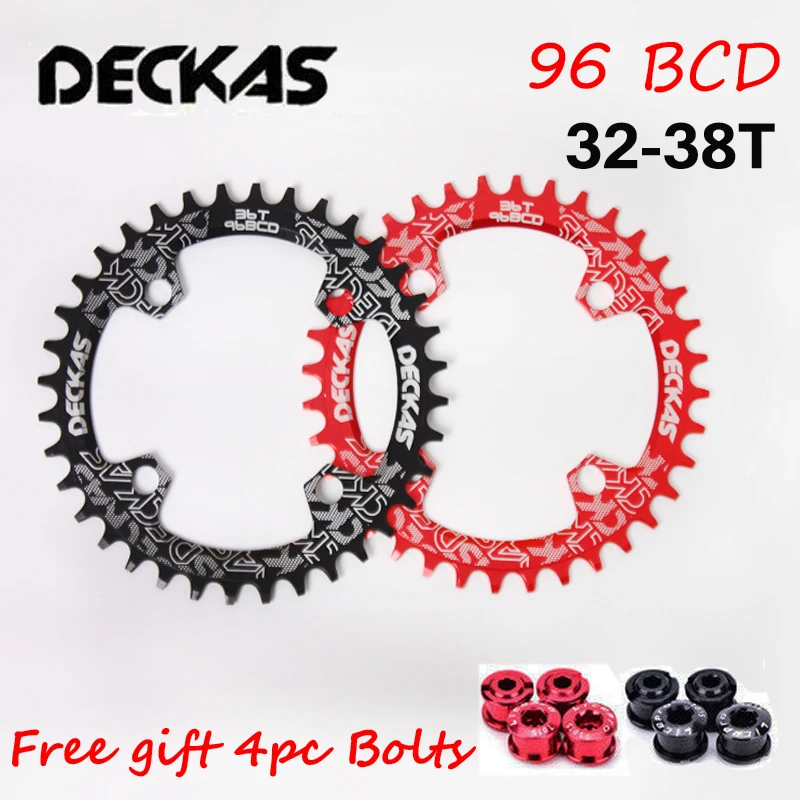 DECKAS 96 BCD велосипедная звездочка, цепь для горного велосипеда, кольцо, узкая широкая цепь, колеса 32 T/34 T/36 T/38 T, Звездочка для