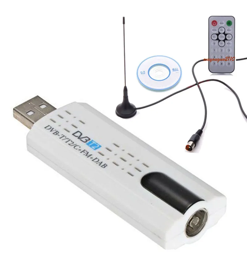 USB цифровой DVB-T2 DVB-C DVB-T HD ТВ с FM и цифровым Радиовещанием SDR приемник адаптер Dongle белый# S0178