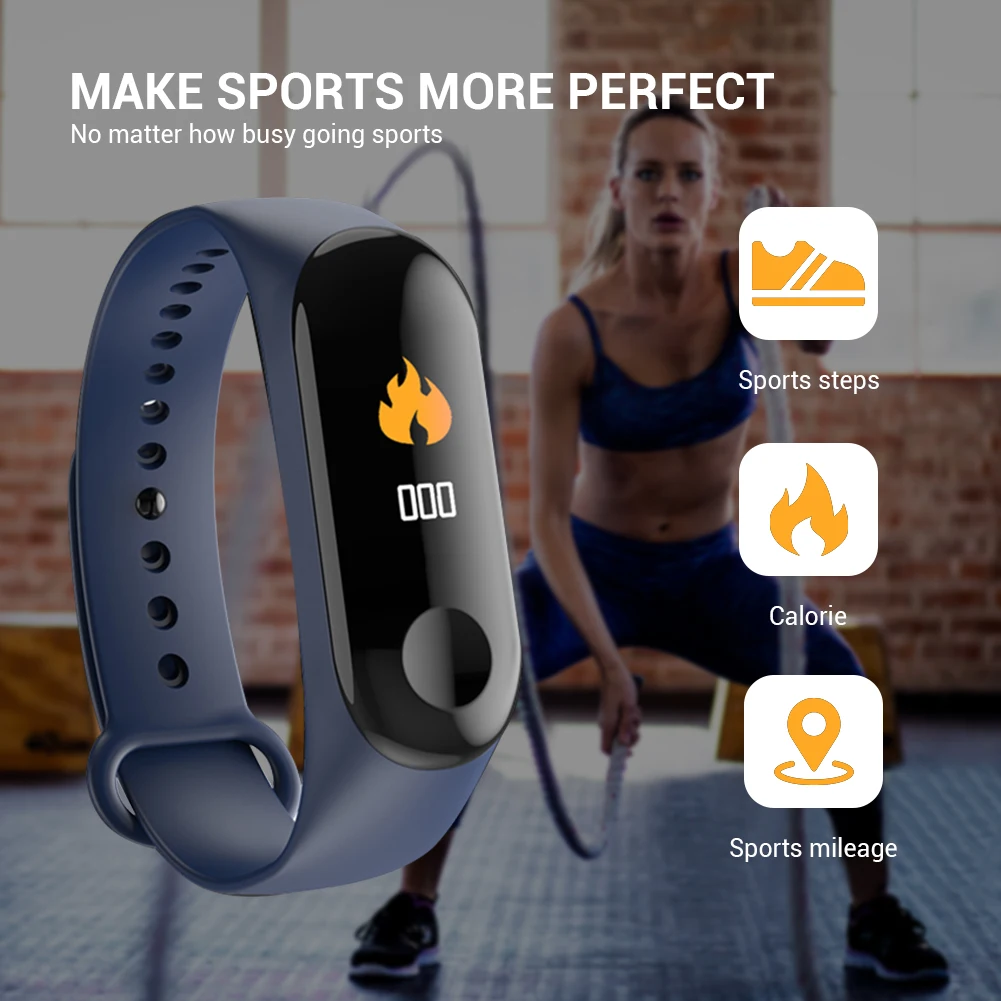 

M3 Smart Bluetooth-compatible Watch Smart Band 3 for Women Men Blood Pressure Monitor Wristband Smartwatch Bracelet M3 Wristband