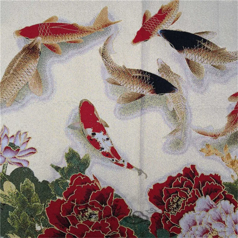 

Chinese style sofa background wall decoration (auspicious gathering of nine fish)