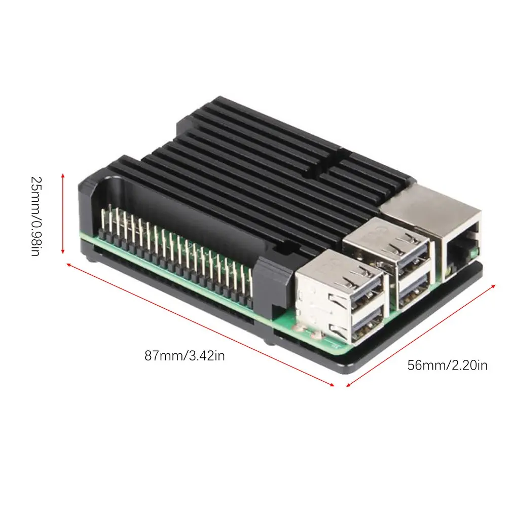 Алюминиевый Чехол для Raspberry Pi 3 запасные части металлический корпус черный RPI
