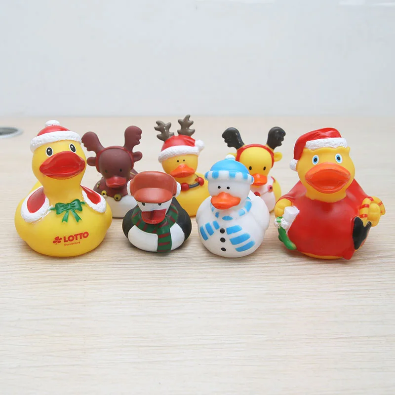 8 шт. Рождественский шарф шапка снеговик лося плавающая утка мягкая резиновая