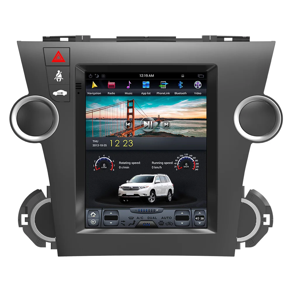 Автомобильный мультимедийный плеер на Android 10 0 для Toyota Highlander 2009 - 2014 Tesla стерео 2 din
