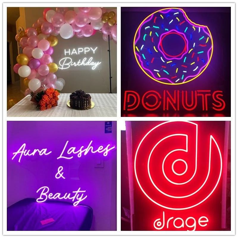 

Неоновая светодиодная вывеска на заказ на день рождения, светодиодная подсветка для вечевечерние НКИ, деловой знак, декор комнаты, неоновая...