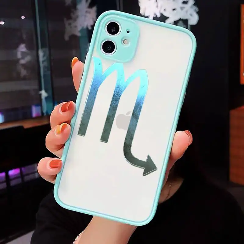 

Twelve constellation symbols Phone Cases Matte Transparent for iPhone 7 8 11 12 s mini pro X XS XR MAX Plus cover funda