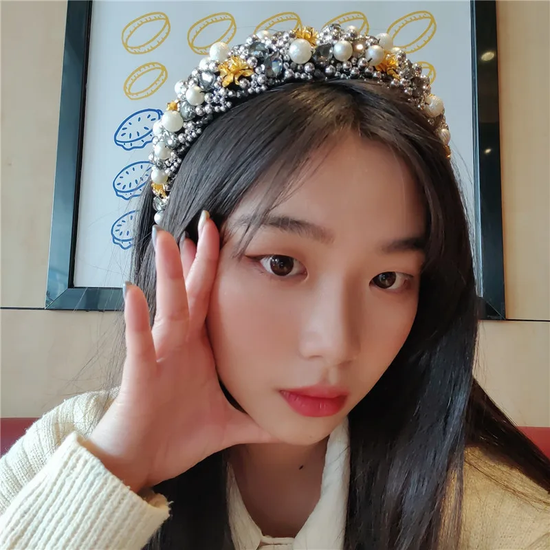 Женский обруч для волос в стиле барокко стразы с кристаллами |