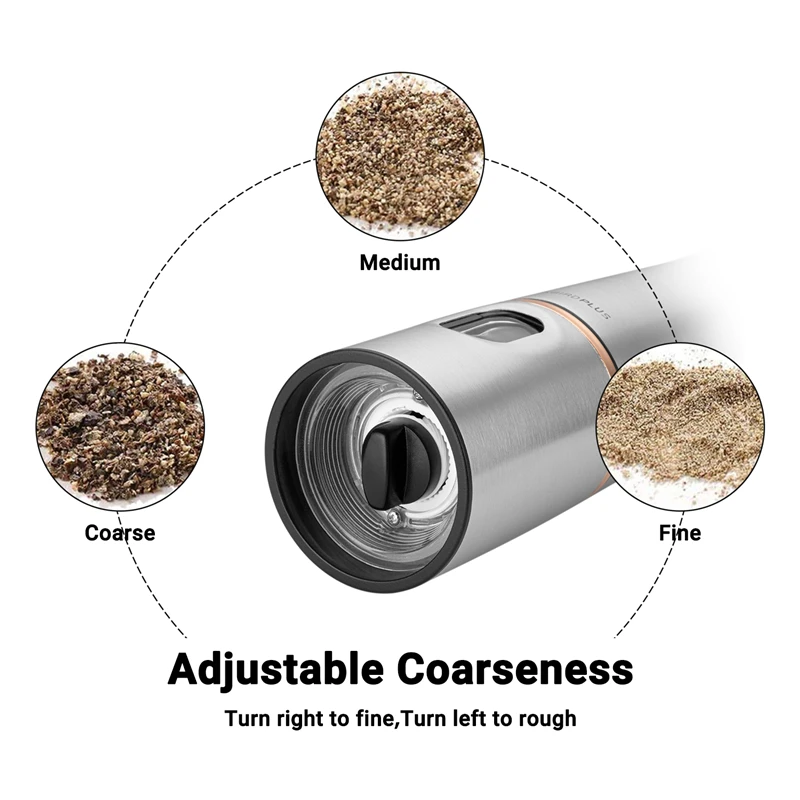 inkbird stainless steel pepper mill electric salt and pepper grinder chopper kitchen accessories tool gadget kitchenware kit free global shipping