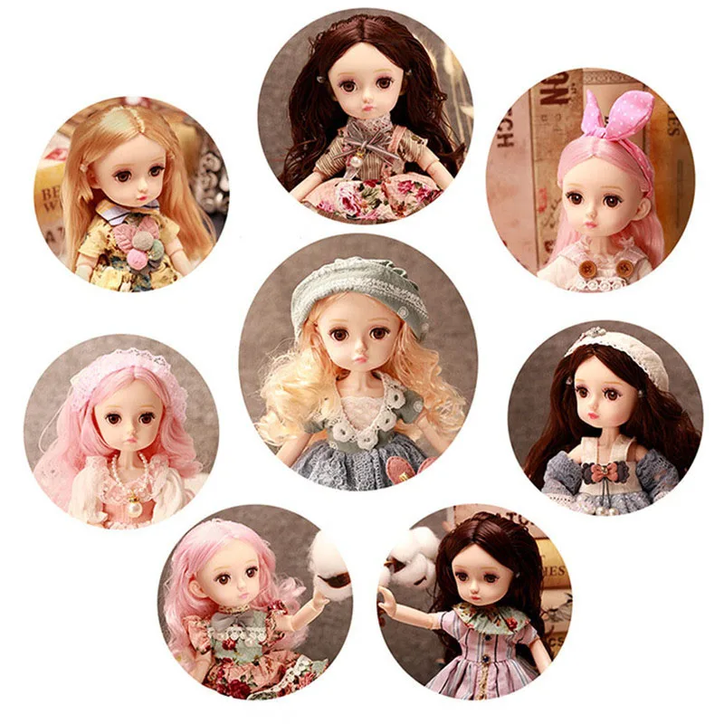 

10 Inch 1/6 Collection BJD Dolls With Clothes 30 CM 13 Jointed Movable Classical Noble Princess Dress up BJD Dolls For Girls Toy