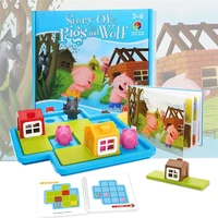 child smart hideseek board games three little piggies 48 challenge with solution games iq training toys for children gifts