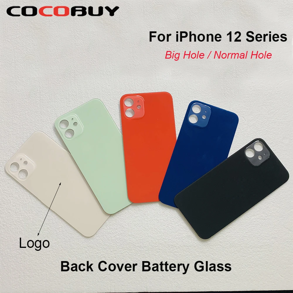 

Задняя крышка батарейного отсека оригинального качества, заднее стекло для iPhone 12mini 12 12Pro 12ProMax, задняя крышка с большим отверстием, запасные ...