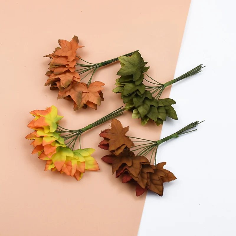 12 шт. недорогие рождественские украшения в виде листьев для дома гирлянда