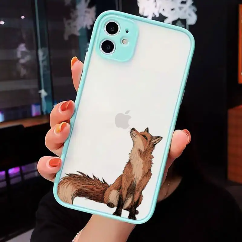 

Red fox cute animal Phone Cases matte transparent For iphone 7 8 11 12 plus mini x xs xr pro max cover