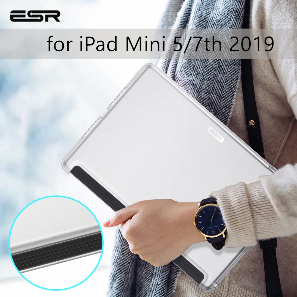 ESR для iPad 8th 7th чехол 10 2 Прозрачный жесткий матч клавиатуры Smart Cover матовая