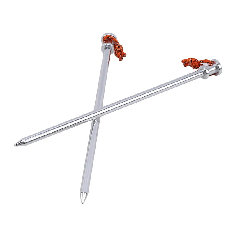 

2pcs Tent Pegs Aluminum Alloy Long Tent Nails Outdoor Large Multi-person Beach Snow Canopy Tent Nail Climbing Camping