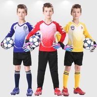 kids soccer goalkeeper jersey custom childrens football goalkeeper uniform soccer training long sleeves tracksuit for boys