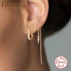 ROXI 925 стерлингового серебра цепь кисточкой серьги для женщин Простой Любовь ухо пряжка с защитой от проколов маленькие серьги-гвоздики Бижутерия для ушей