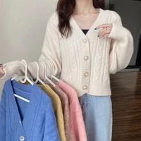 knitwear casual v neck single breasted knitwear sweaters multi colors cardigan coat loose for daily wear