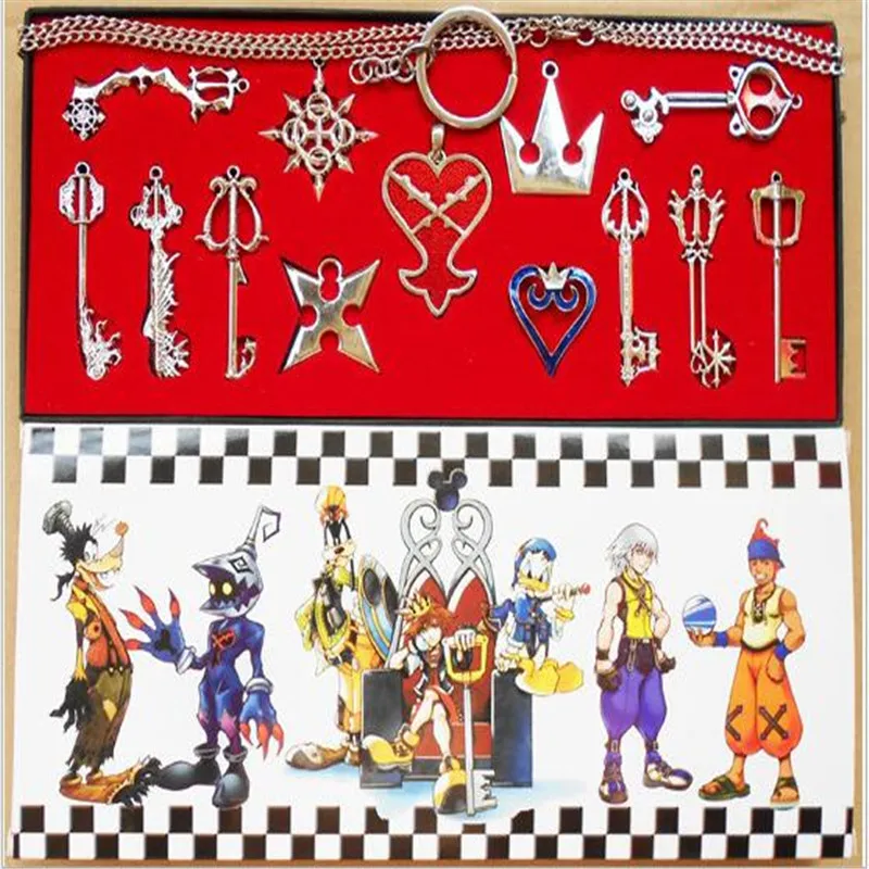13 шт./компл. Kingdom Hearts II KEY ожерелье Лезвие подвеска + брелок оружие набор A1010 |