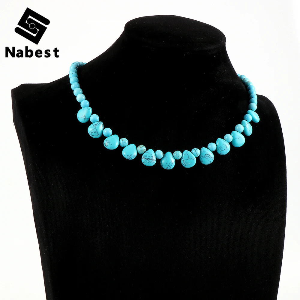 Женский индийский оникс из натурального камня бирюзовое ожерелье с тигром капля