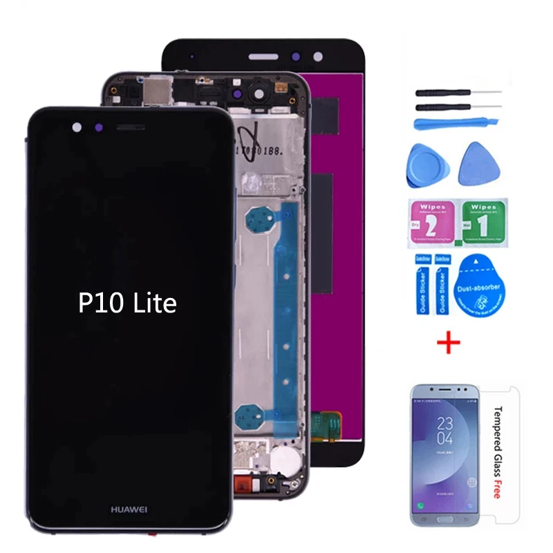 

Original For Huawei P10 Lite WAS-LX2J WAS-LX2 LCD Display With Touch Screen Digitizer Assembly with frame