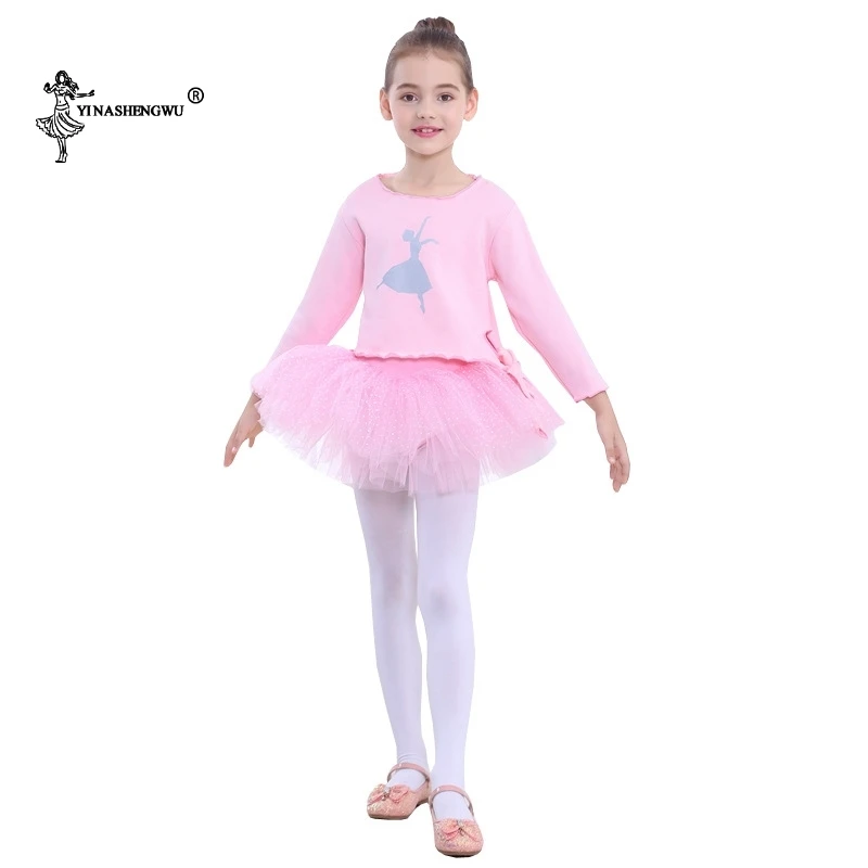 

Girls Ballet Tutu Dress Kids Gymnastics Long Sleeve Tulle Skirted Leotards Multiple colour Swan Lake Ballet Costumes Tutus