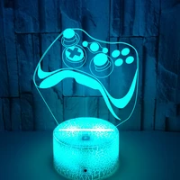 gamepad 3d illusion lamp touchremote control led lamp gaming room decoration birthday gift for boy