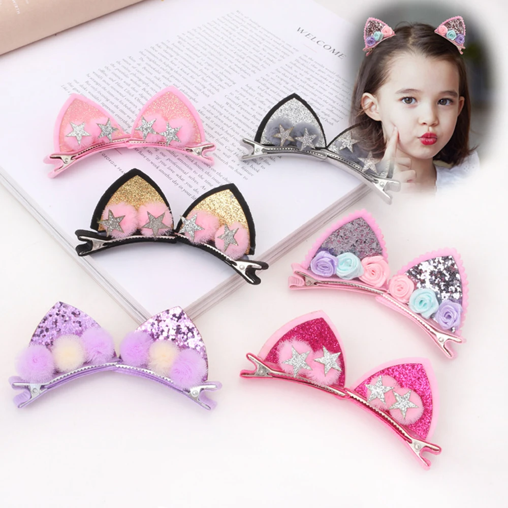 Набор прикольных заколок для девочек 2 шт/уп. |