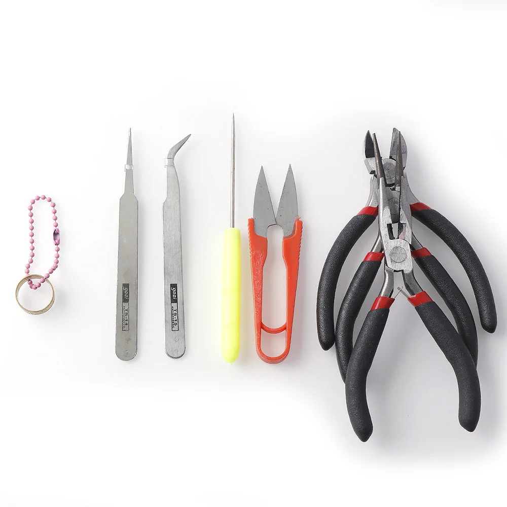 8Pcs Stainless Jewelry Making Tool Kit With Round Nose Plier Wire Cutter Scissor Set For Bracelet Necklace DIY Handmade Supplies