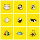 Брошь кавайная мультяшная панда черные белые металлические значки на джинсы куртку аниме значок на рюкзак эмалевые булавки аксессуары ювелирные изделия