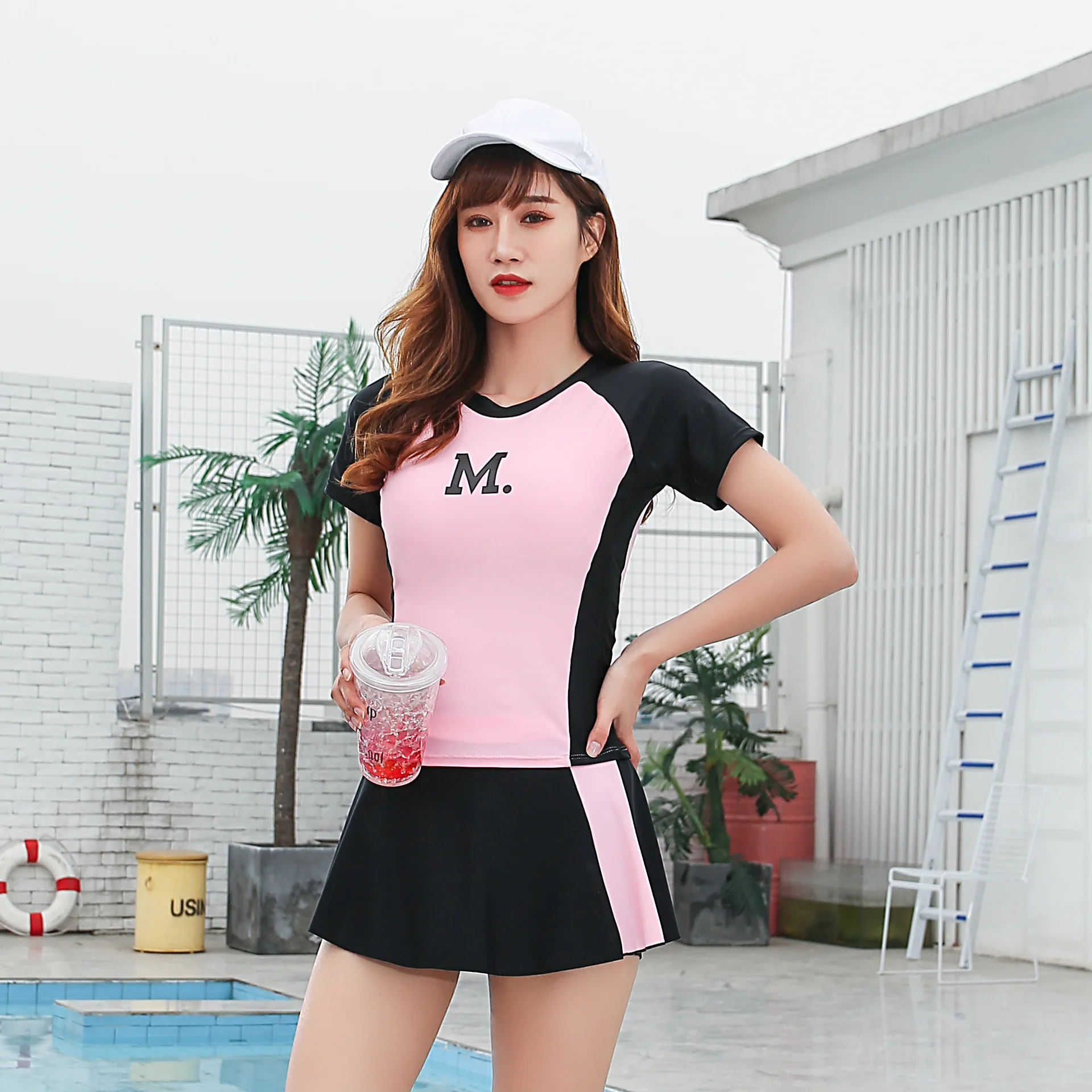 

Women 'S Three-Piece Swimsuit Covering Belly Thin Fairy Style Split Conservative Korean Ins Student Gather Spa Swimsuit