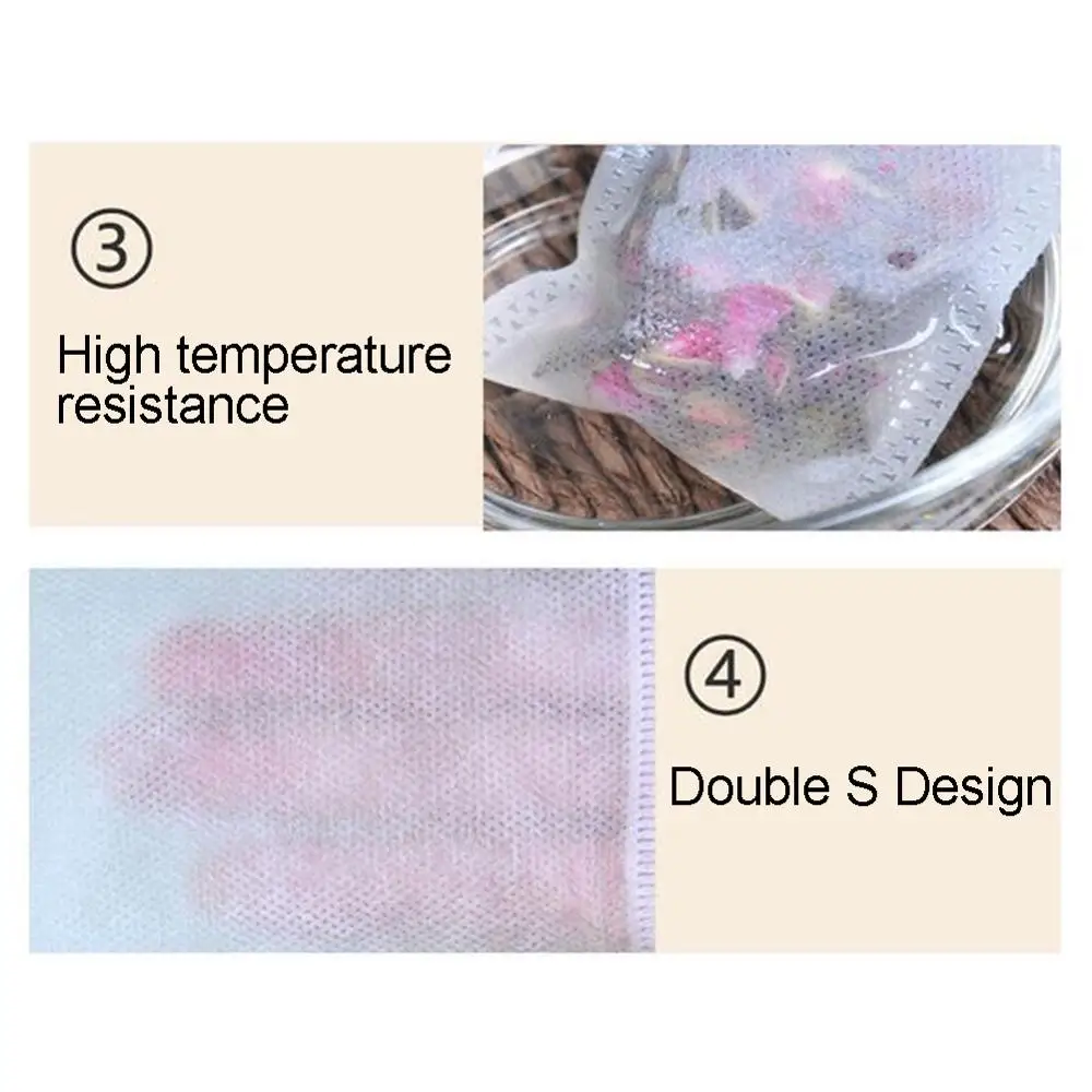 100 шт. одноразовые нетканые пакеты для чая|Одноразовые чайные пакетики| |