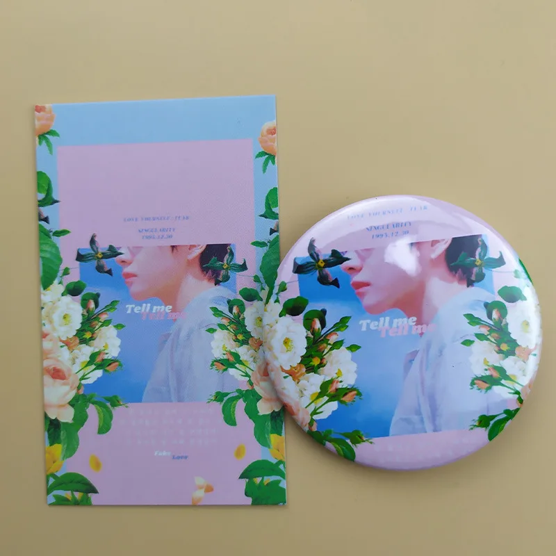 

Wholesale Kpop Bangtan Boys LOVE YOURSELF Photo Brooch Badge Button Brooch Pin Badges Pin Badge Decoration For Clothes Backpack