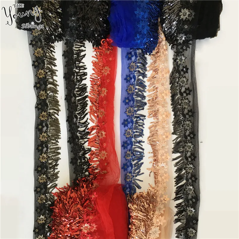 Новое поступление 1 метр распродажа вышивка вырез блестки кисточки кружевной