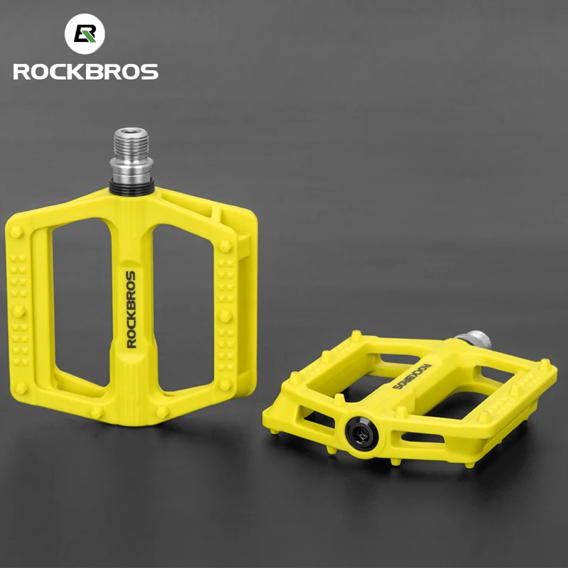 ROCKBROS сверхлегкие уплотнительные подшипники велосипедные педали велосипедные нейлоновые дорожные bmx Mtb Плоские Педали на платформе Аксессуары для велосипеда
