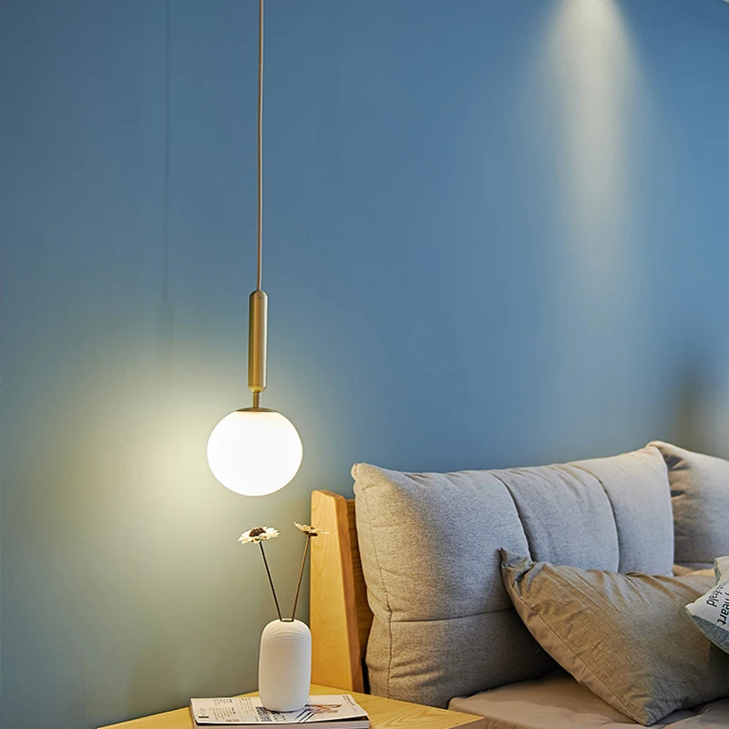 

Nordic minimalist postmodern creative glass bar dining room chandelier bedroom bed small chandelier