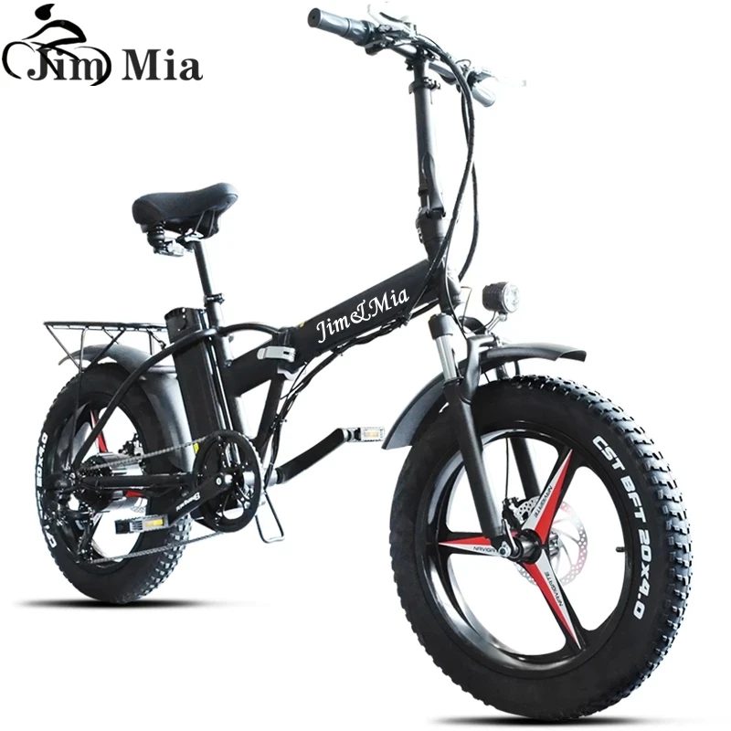

Jimmia500W48V electric mountain bike 4.0 fat tire 15Ah lithium battery foldable electric bike