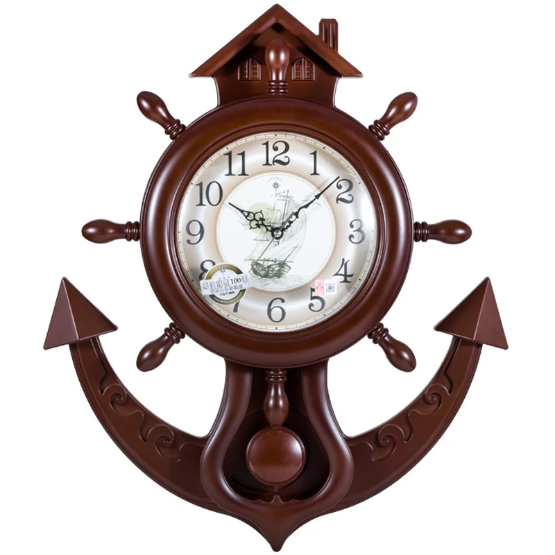 

European-style Retro Swing Wall Clock Living Room Wall Watch Fashion Clock Bedroom Mute Quartz Clock Creative Clock Shabby Chic