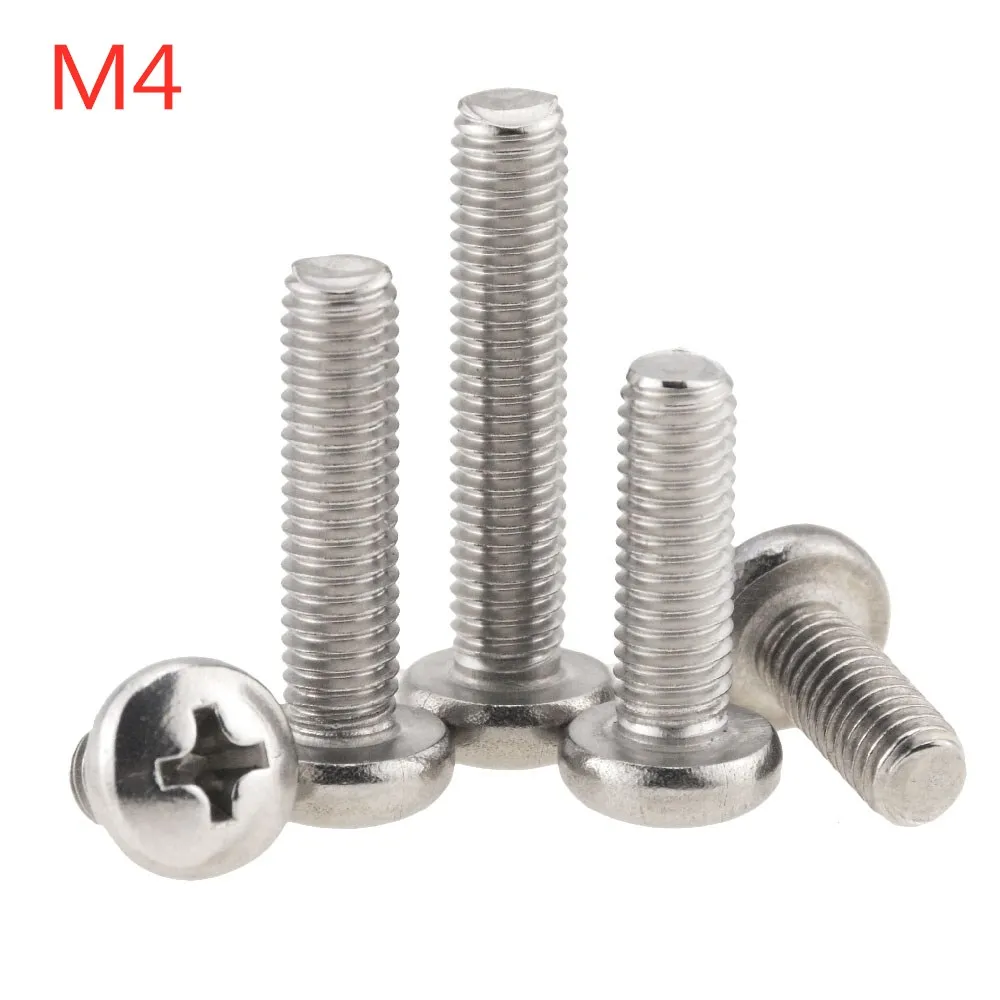 20 шт M4x3 8 10 30 40 50 DIN7985 GB818 304 Нержавеющая сталь самонарезающие винты с